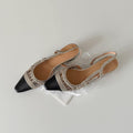 Damen Slingback-Pumps mit funkelndem Schmuckdetail und eleganter Spitze