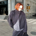 Damen Modische Oversized-Jacke mit hohem Kragen und innovativem Schnitt R&B