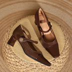 Damen elegante Mary Jane Pumps mit feinem Absatz und modischem Riemen