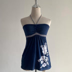 Damen Strandoberteil mit floralem Design und schulterfreiem Schnitt R&B