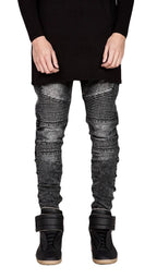 Herren Slim Fit Jeans mit strukturierten Steppnähten R&B