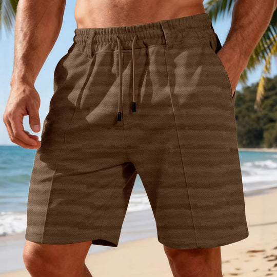 Herren nan Chino-inspirierte Relax-Shorts mit Bundfalten elastischem Tunnelzug und Eingrifftaschen R&B