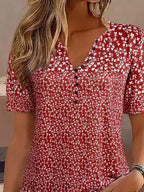 Damen Kurzarmbluse mit floralem Muster R&B