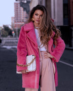 Damen Flauschteppich Mantel R&B