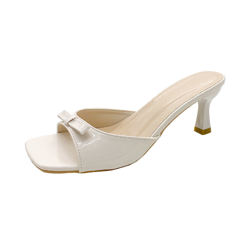 Damen elegante Absatzsandalen mit modischer Schleifenapplikation R&B