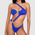 Damen Einseitiger Cut-Out Bikini mit Ringdetails R&B