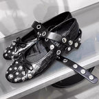 Damen Ballerinas mit modischem Strass-Detail und dekorativem Riemendesign R&B