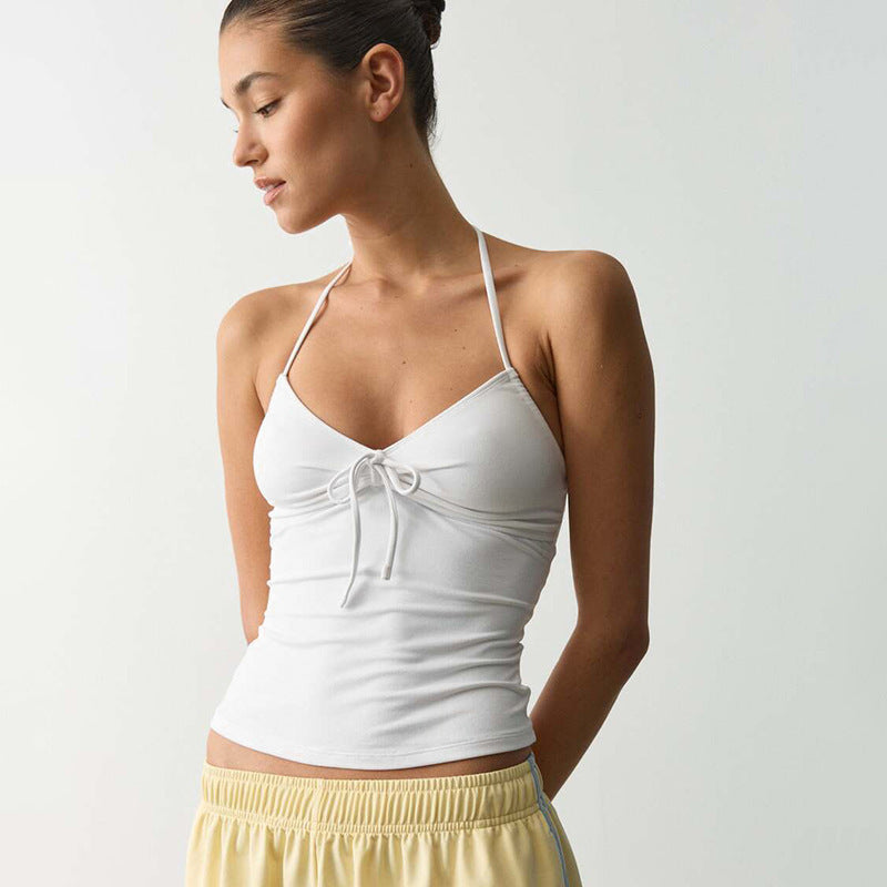 Damen Sportliches Bikinitop mit verstellbaren Trägern und dekorativem Knoten R&B