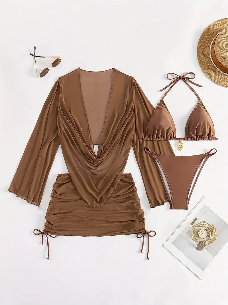 Damen Bikini-Set mit elegantem Wickeloberteil R&B
