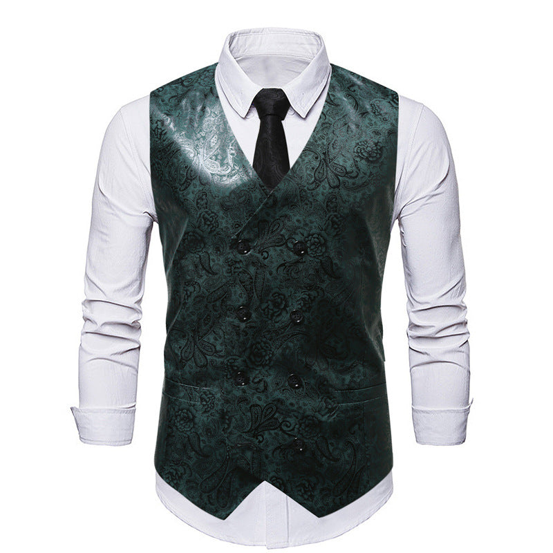 Herren elegante Weste mit floralem Design und Doppelreihe