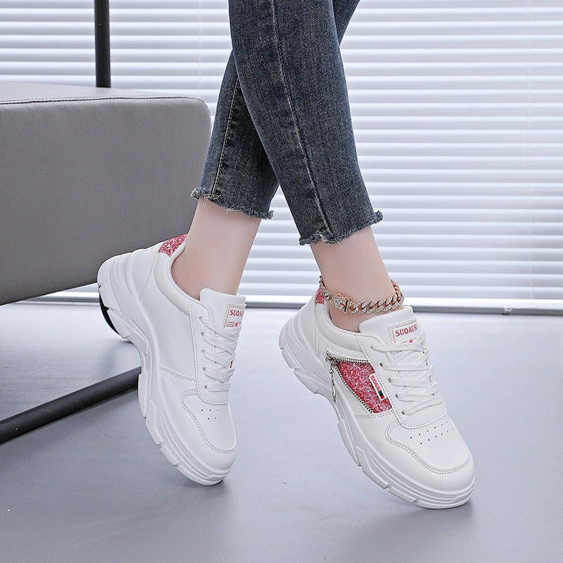 Damen Chunky Sneakers mit glitzernden Akzenten und rutschfester Sohle R&B