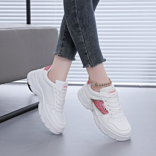 Damen Chunky Sneakers mit glitzernden Akzenten und rutschfester Sohle R&B