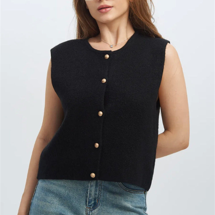 Damen Strickweste mit edlen Knöpfen R&B