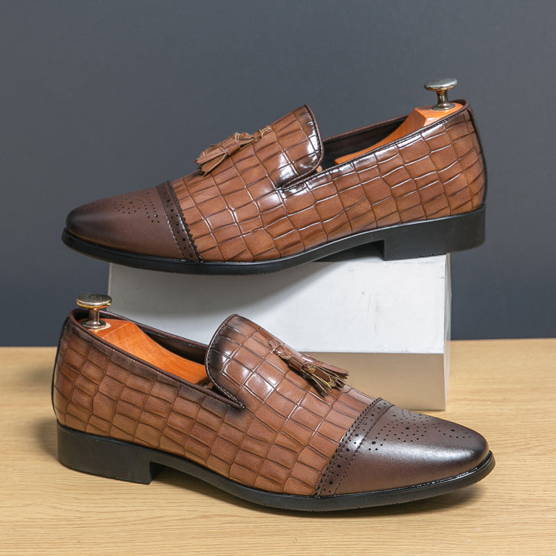 Herren Elegante Mokassins aus hochwertigem Leder mit modischem Mustermix R&B