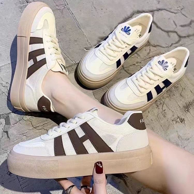 Damen modische Sneakers mit atmungsaktiven Mesh-Einsätzen