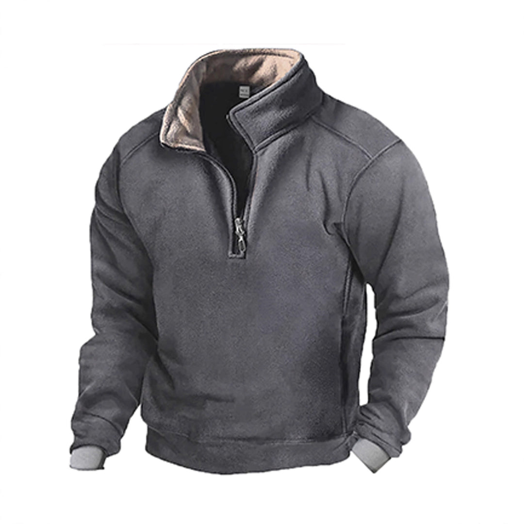 Herren Fleece Sweatshirt mit Stehkragen R&B
