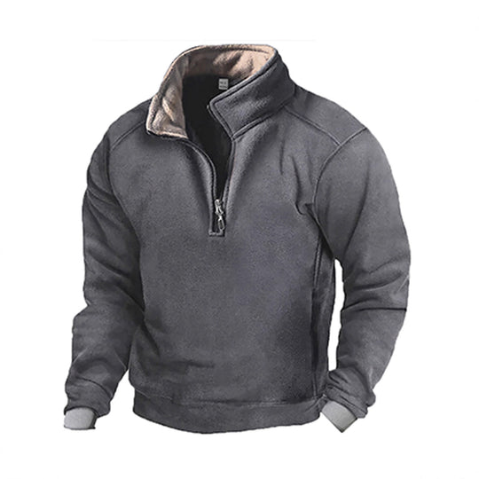 Herren Fleece Sweatshirt mit Stehkragen R&B