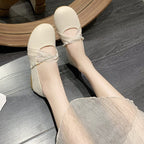 Damen elegante Ballerinas mit Perlenschmuck