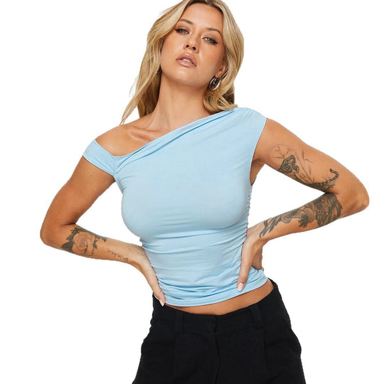 Damen asymmetrisches Oberteil mit schickem Wickeldesign R&B