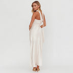 Damen Elegantes Schulterfreies Maxikleid mit floralem Design und tailliertem Schnitt R&B