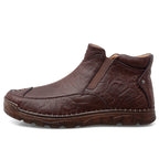 Herren Bequeme Lederhalbstiefel mit elastischem Einschlupfdesign R&B