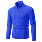 Herren eleganter Strickpullover mit hochabschließendem Reißverschluss R&B