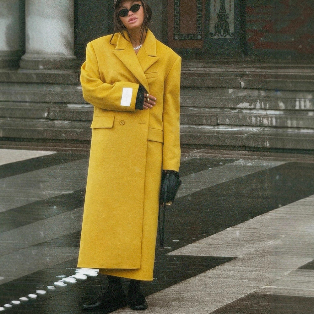 Damen Oversized Wollmantel R&B
