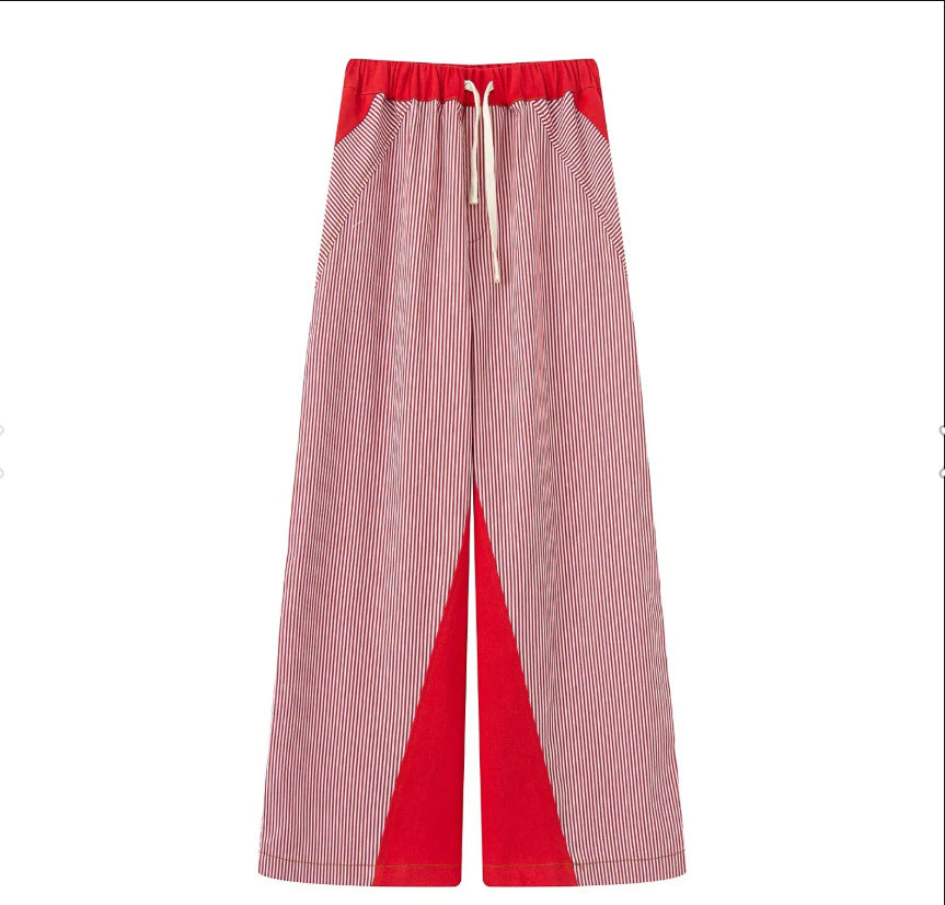 Damen Elegante und lässige Palazzohose mit gestreiftem Design R&B