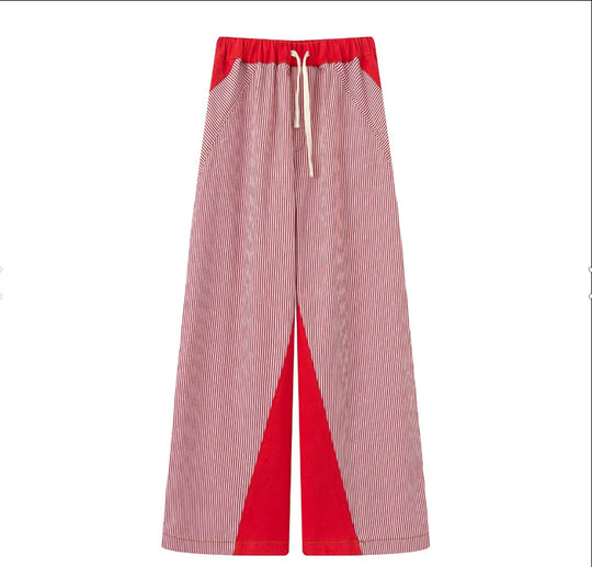 Damen Elegante und lässige Palazzohose mit gestreiftem Design R&B