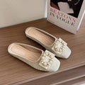 Damen Slipper mit eleganter Perlenschließe R&B