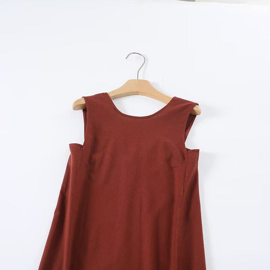 Damen Maxikleid mit elegantem V-Ausschnitt und fließendem Stoff R&B