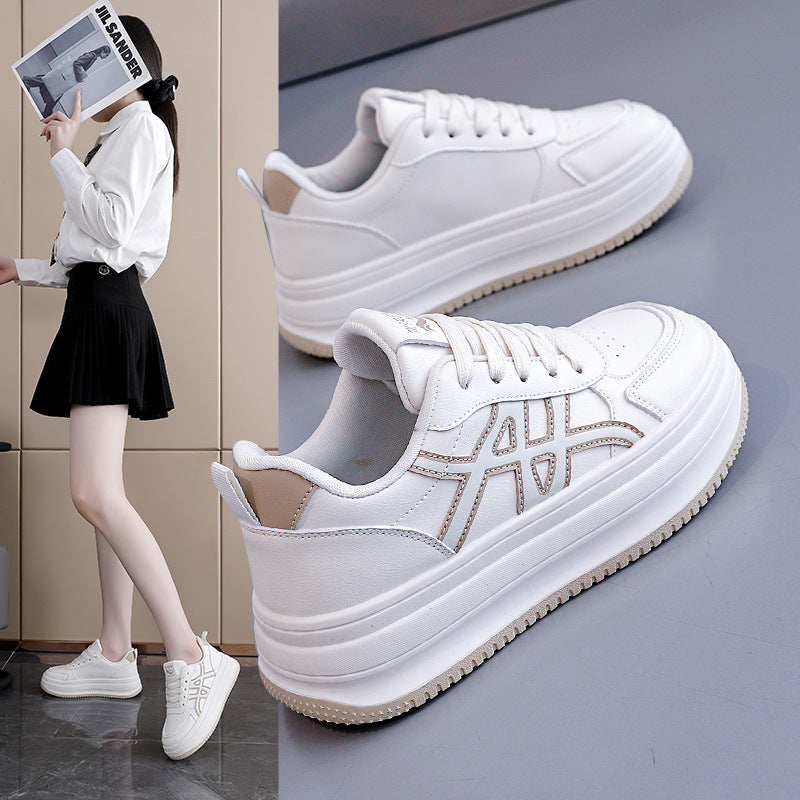 Damen Modische Sneakers mit hohem Plateau und eleganter Naht R&B
