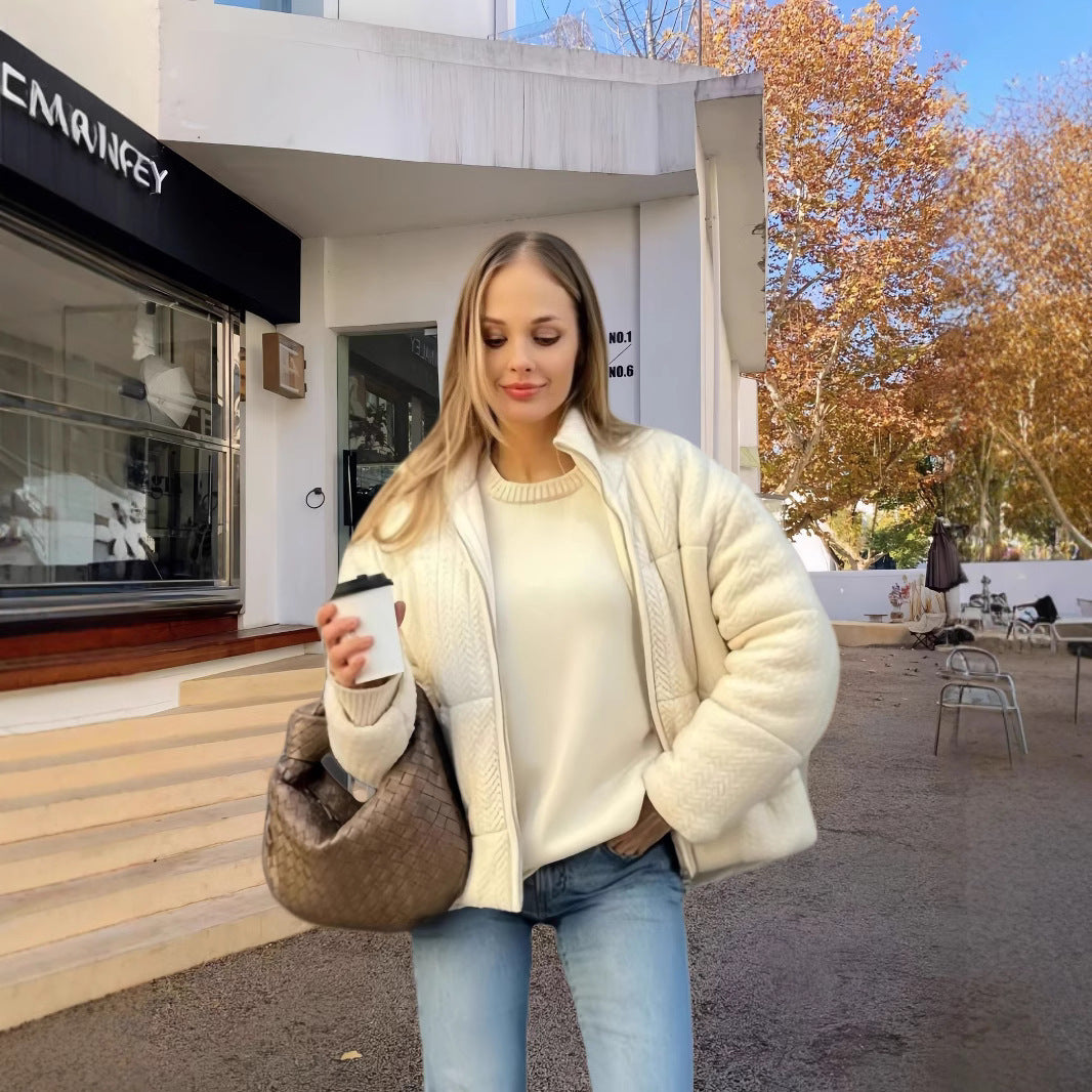 Damen Strick-Steppjacke R&B