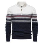 Herren Pullover mit modernem Zipper und attraktiven Farbmustern