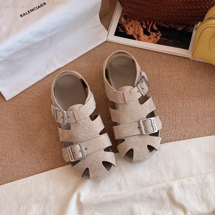 Damen modische Sandalen mit verstellbaren Schnallen und rutschfester Sohle R&B