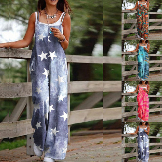 Damen Maxikleid mit verspieltem Ethno-Muster und breiten Trägern R&B