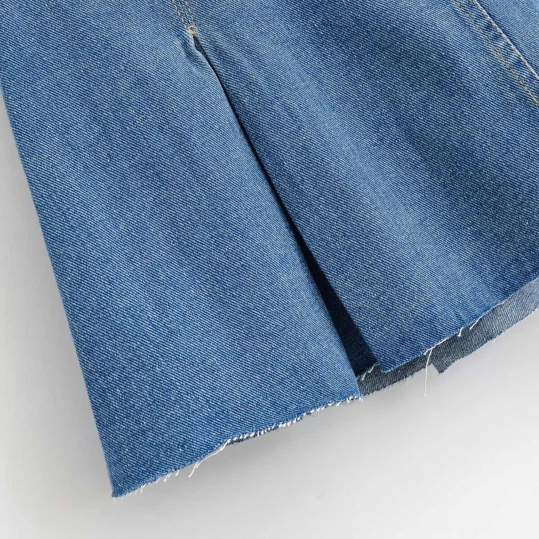 Damen Jeansrock mit lässigem A-Linien-Schnitt und dezenten Falten R&B