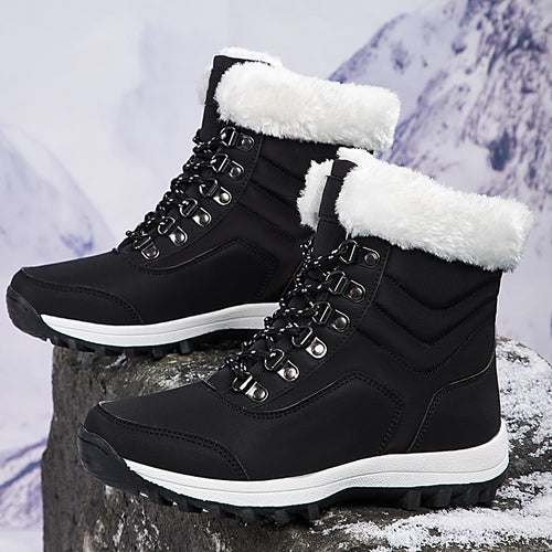 Damen Winterstiefel mit weichem Kunstfellkragen und rutschfester Laufsohle R&B