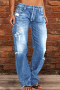 Damen lockere Jeans im Used-Look