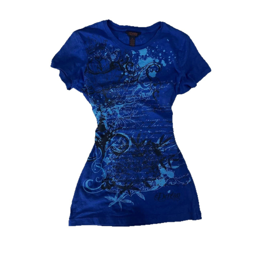 Damen Grafik-Print T-Shirt mit urbanem Kunstdesign R&B