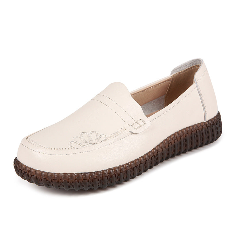 Damen Mokassins aus hochwertigem Leder mit rutschfester Sohle und elastischen Einsätzen R&B