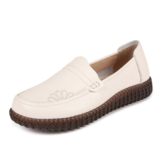 Damen Mokassins aus hochwertigem Leder mit rutschfester Sohle und elastischen Einsätzen R&B