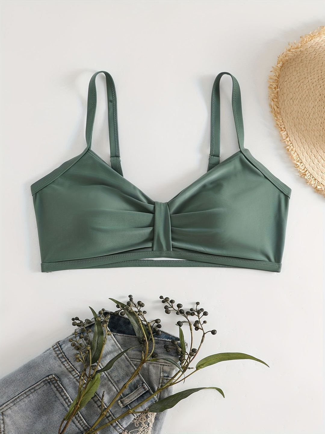Damen Triangel-Bikini Oberteil mit modernem grafischen Muster R&B