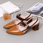 Damen Elegante Slingback-Pumps mit modischem Blockabsatz und verstellbarem Riemen R&B