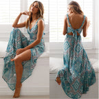 Damen luftiges Maxikleid mit elegantem Spitzen-Detail und seitlichem Schlitz R&B