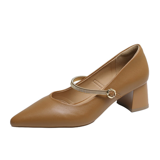 Damen Slingback-Pumps mit elegantem Riemen und komfortablem Blockabsatz R&B