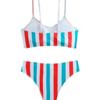 Damen Bikiniset mit eleganten Streifen und chicem Knoten R&B