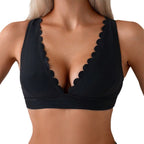 Damen Triangel-Bikinioberteil mit elegantem Wellenbesatz R&B