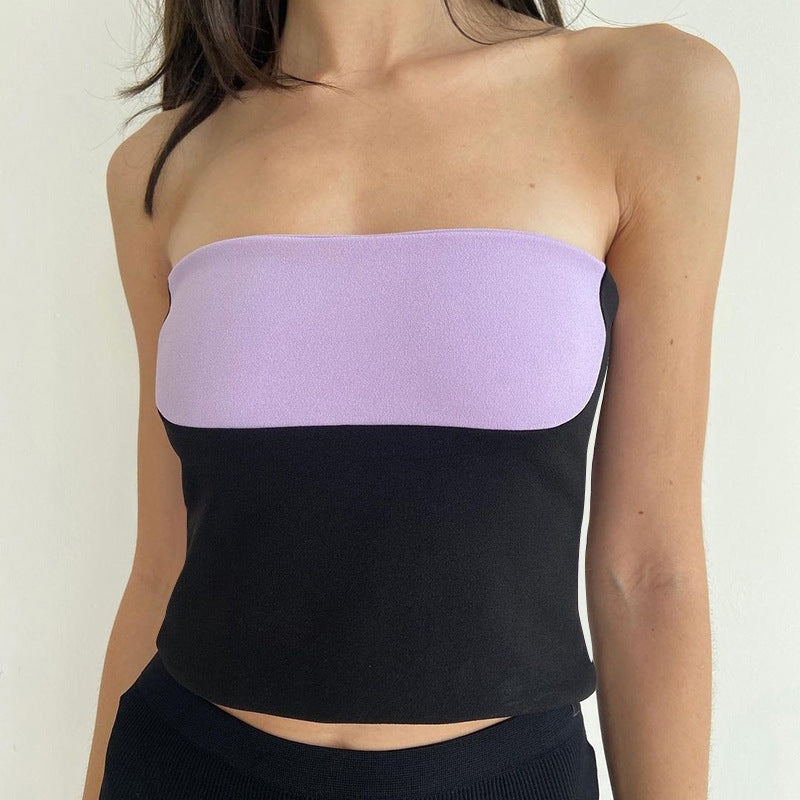 Damen Bandeau-Top mit kontrastierenden Farbkombinationen und hochwertiger Materialverarbeitung R&B