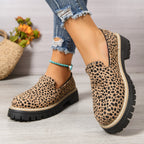 Damen Komfortable Mokassins im tierischen Design mit rutschfester Gummisohle R&B